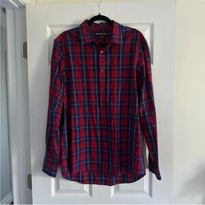 Size L Men’s Michael Kors Red and Blue Plaid Dress Shirt